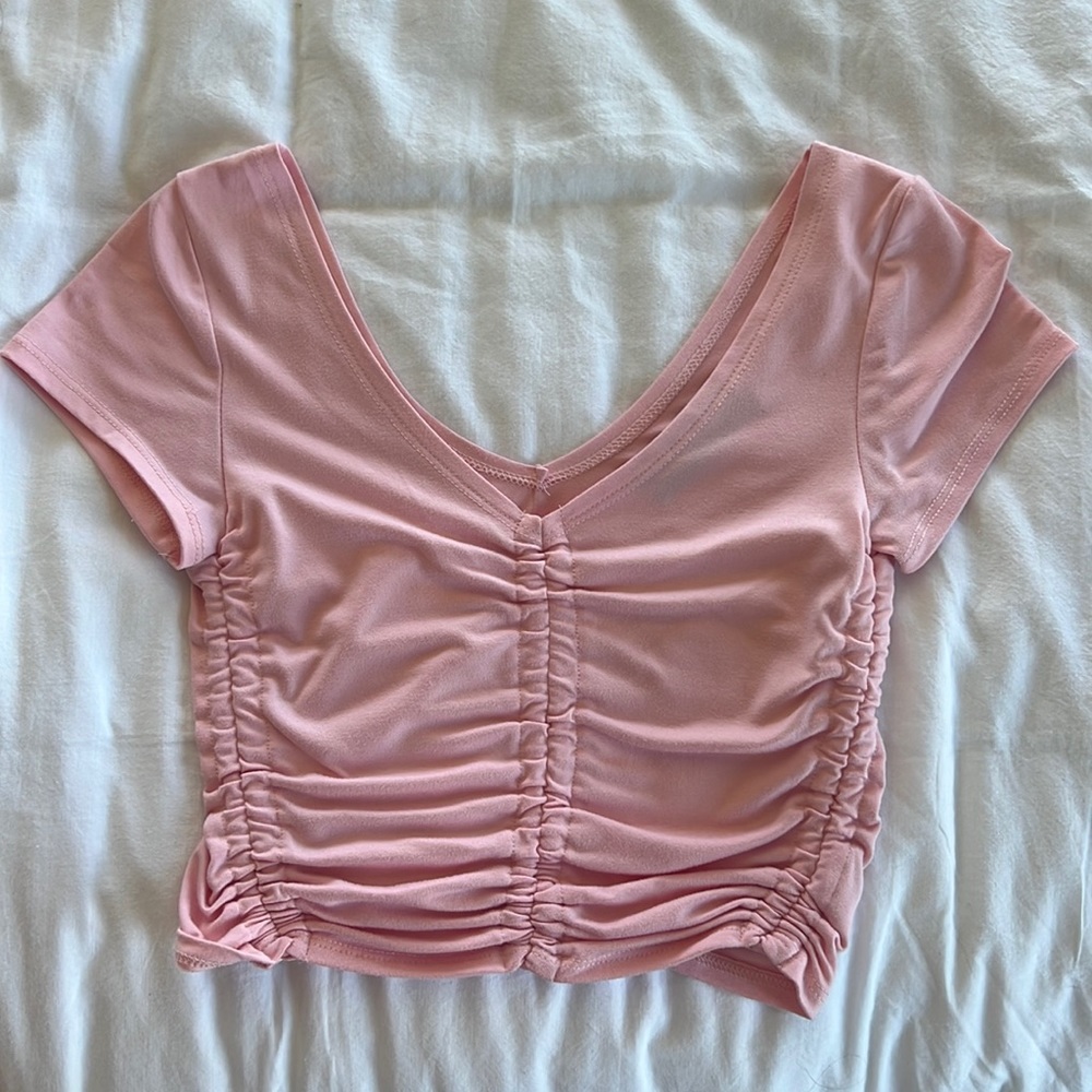Urban outfitter ruched pink top
